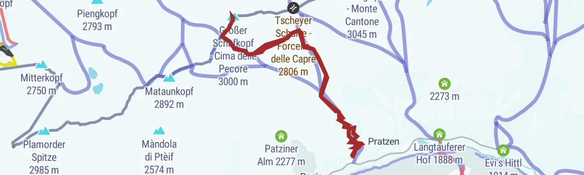Route map: Skitour Großer Schafkopf